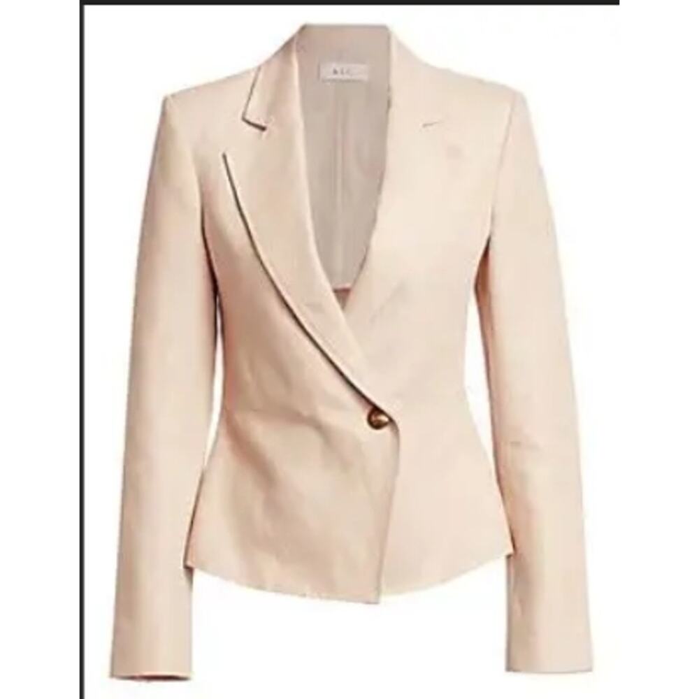 A.L.C. Fremont Single Button Blazer Jacket 6 Linen Cotton Blend size 4